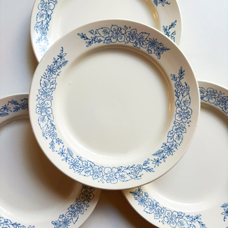 70’s Russian Blue Floral Ceramic Vintage Plates