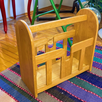 50’s Midcentury Pale Wood Magazine Rack