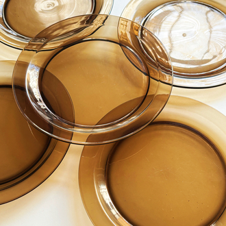 80’s Vereco Smoky Glass Plates