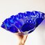 Electric Blue + Metallic Glass Ruffle Bowl 