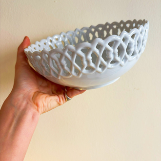 80’s White Porcelain Lace Bowl