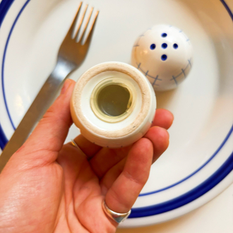 90’s Checkered Salt and Pepper Shakers 