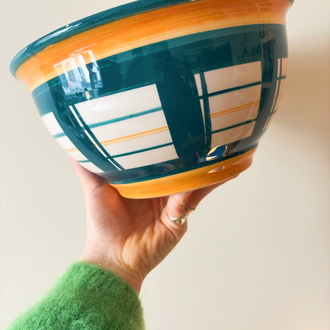 90’s Handmade Large Ceramic Fruit Bowl 