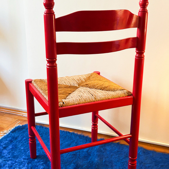 1960’s Italian Red Lacquered Wooden Chair 