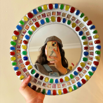 Rainbow Glass Mosaic Mirror