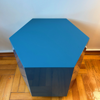 80’s Memphis Style Petrol Blue Table