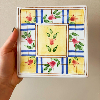 Hand Painted Ceramic Trivet