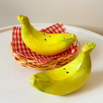 Ceramic Bananas Salt and Pepper Shakers