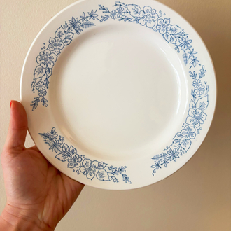 70’s Russian Blue Floral Ceramic Vintage Plates