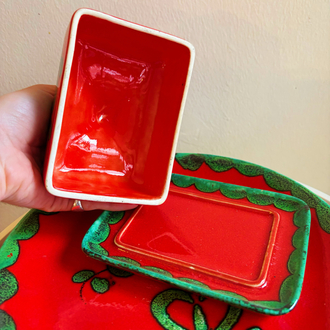 70’s German Tomato Red Butter Box