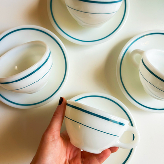80’s American Corning Pyrex Opaline Teacups