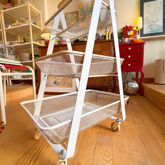 White Metal Utility Cart by Ikea
