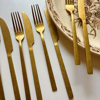 Vintage Brass Cutlery Set