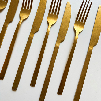 Vintage Brass Cutlery Set