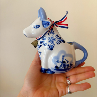 Dutch Delft Porcelain Cow Milk Jug