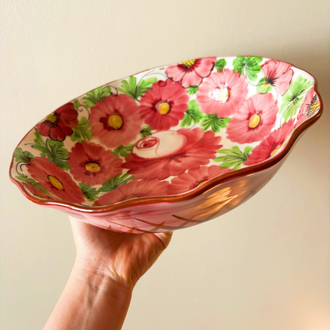 Italian Hand Painted Large Ceramic Bowl
