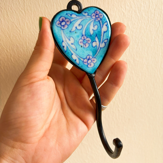 Handpainted Ceramic + Cast Iron Wall Hooks