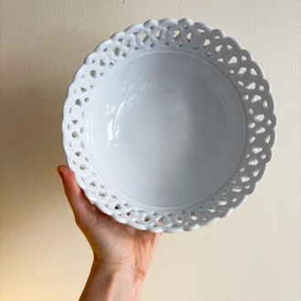 80’s White Porcelain Lace Bowl