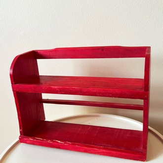 70’s Red Wooden Mini Kitchen Shelf 