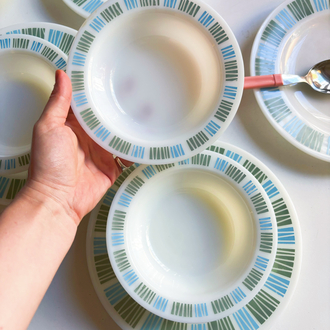 60’s English Opaline Matchmaker Plates