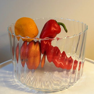 Swirl Clear Thin Glass Bowl