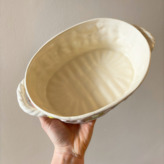 Italian Fruit Embossed Ceramic Basket