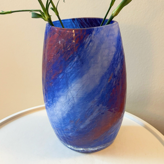 Electric Blue Handmade Glass Vase