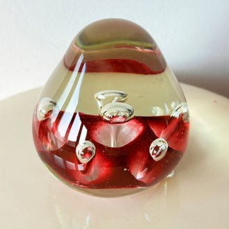 Italian Handmade Murano Glass Pink Paperweight