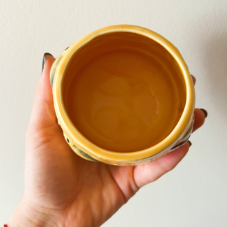 Ceramic Bee Embossed Honey Jar