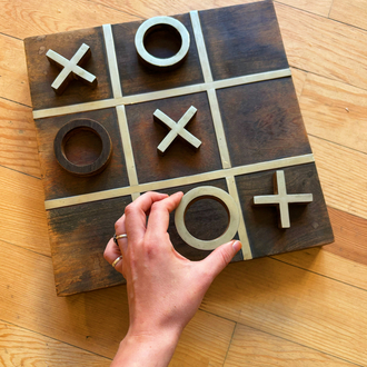 Metal + Wood Tic Tac Toe