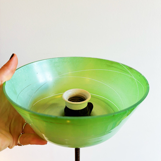 60’s Green Opaline Glass Ceiling Lamp 