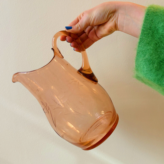 80’s Rose Pink Glass Jug