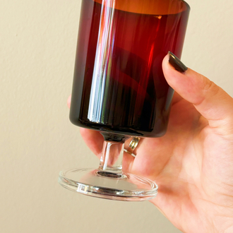 80’s French Burgundy Glass Goblets