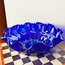 Electric Blue + Metallic Glass Ruffle Bowl 