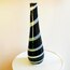 70’s Italian Murano Glass Black and White Striped Tall Vase