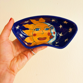 70’s Italian “Sun and Moon” Hand Painted Wall Decor