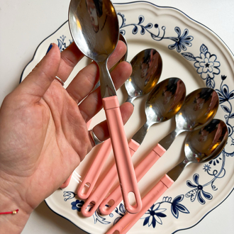 80’s Bubblegum Pink Cutlery Set 