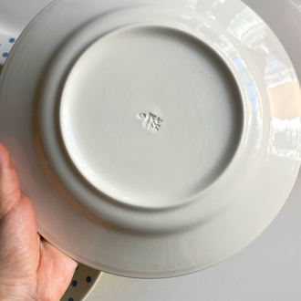 80’s Blue + White Spiral Ceramic Plates