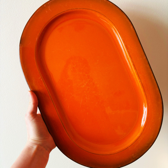 60’s German Burnt Orange Oval Plate 