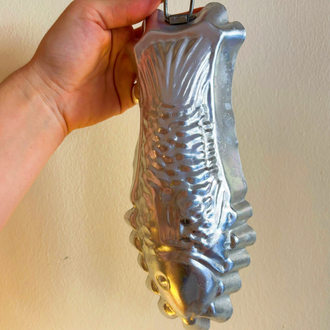 80’s Aluminum Fish Tin Cake Mold Wall Decor 