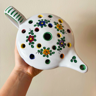 70’s Italian Hand Painted Ikebana Vase