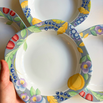 80’s Bavarian Porcelain Deep Plates 