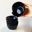 80’s French Black Opaline Seashell Bowls