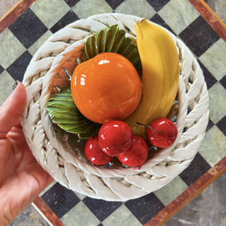 70’s Italian Handmade Ceramic Fruit Basket 