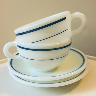 80’s American Corning Pyrex Opaline Teacups