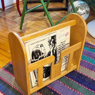 50’s Midcentury Pale Wood Magazine Rack