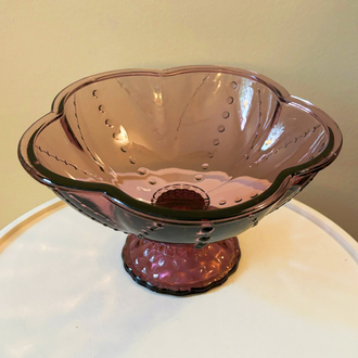Purple Glass Pedestal Bowl
