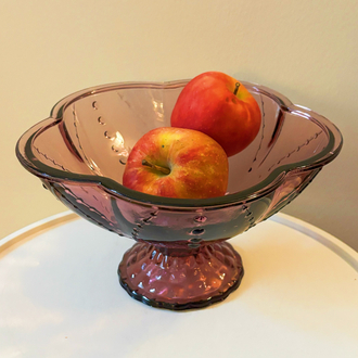 Purple Glass Pedestal Bowl