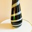 70’s Italian Murano Glass Black and White Striped Tall Vase