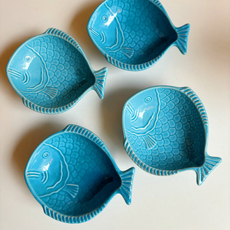 Blue Ceramic Fish Bowls